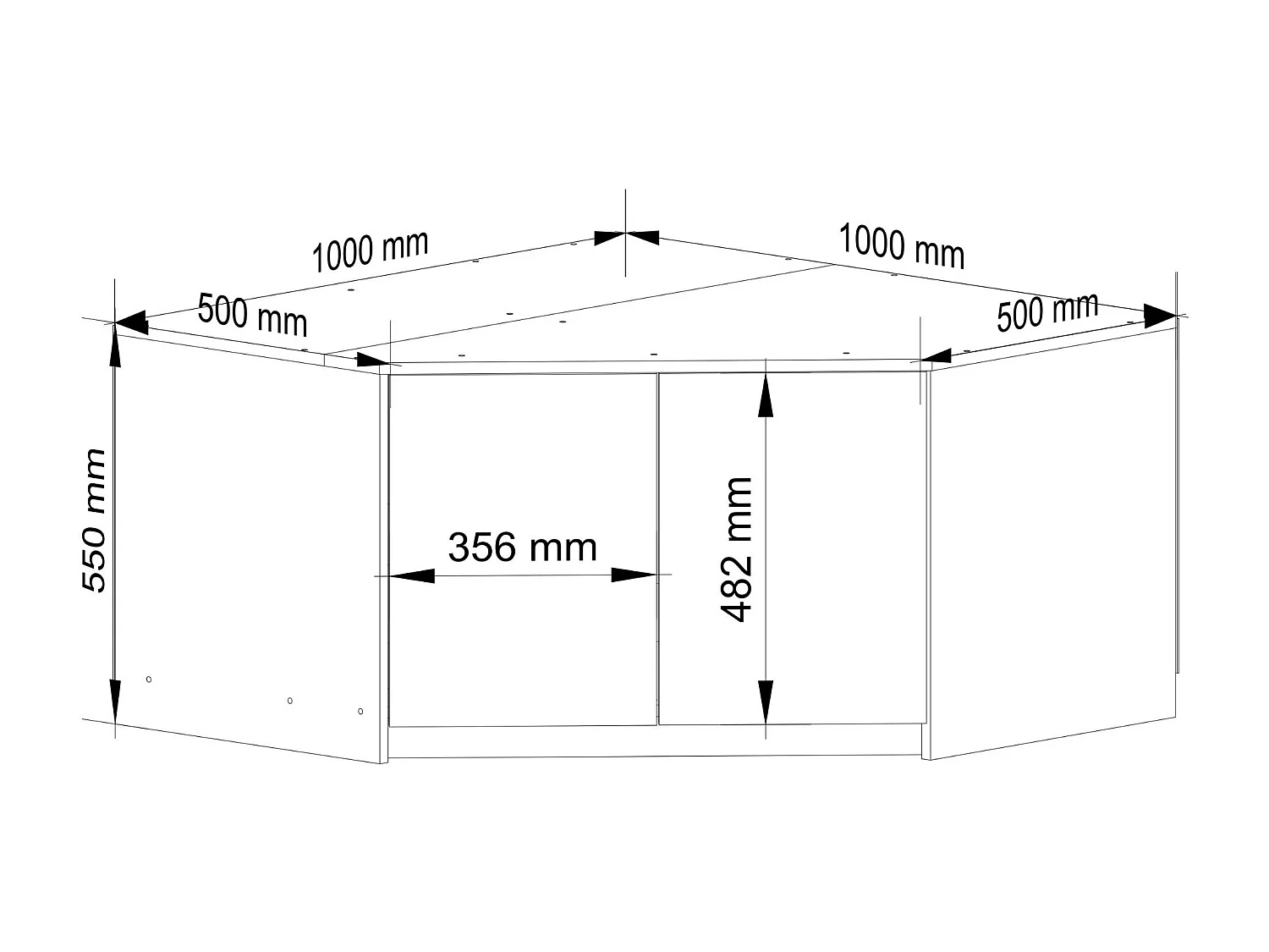 Nadstawka na szafę AKORD S100 Dąb Craft 100 cm 2 drzwi kolor Dąb Craft mat 3 półki 100x50x55 cm