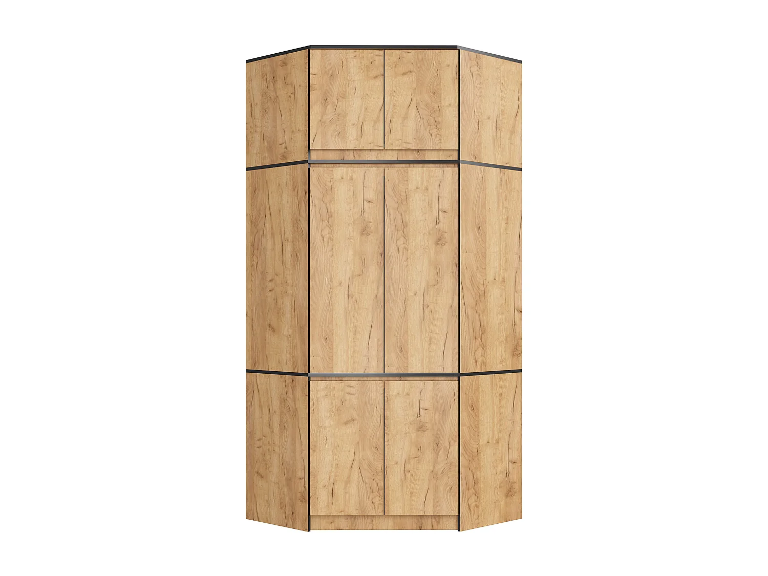 Nadstawka na szafę AKORD S100 Dąb Craft 100 cm 2 drzwi kolor Dąb Craft mat 3 półki 100x50x55 cm