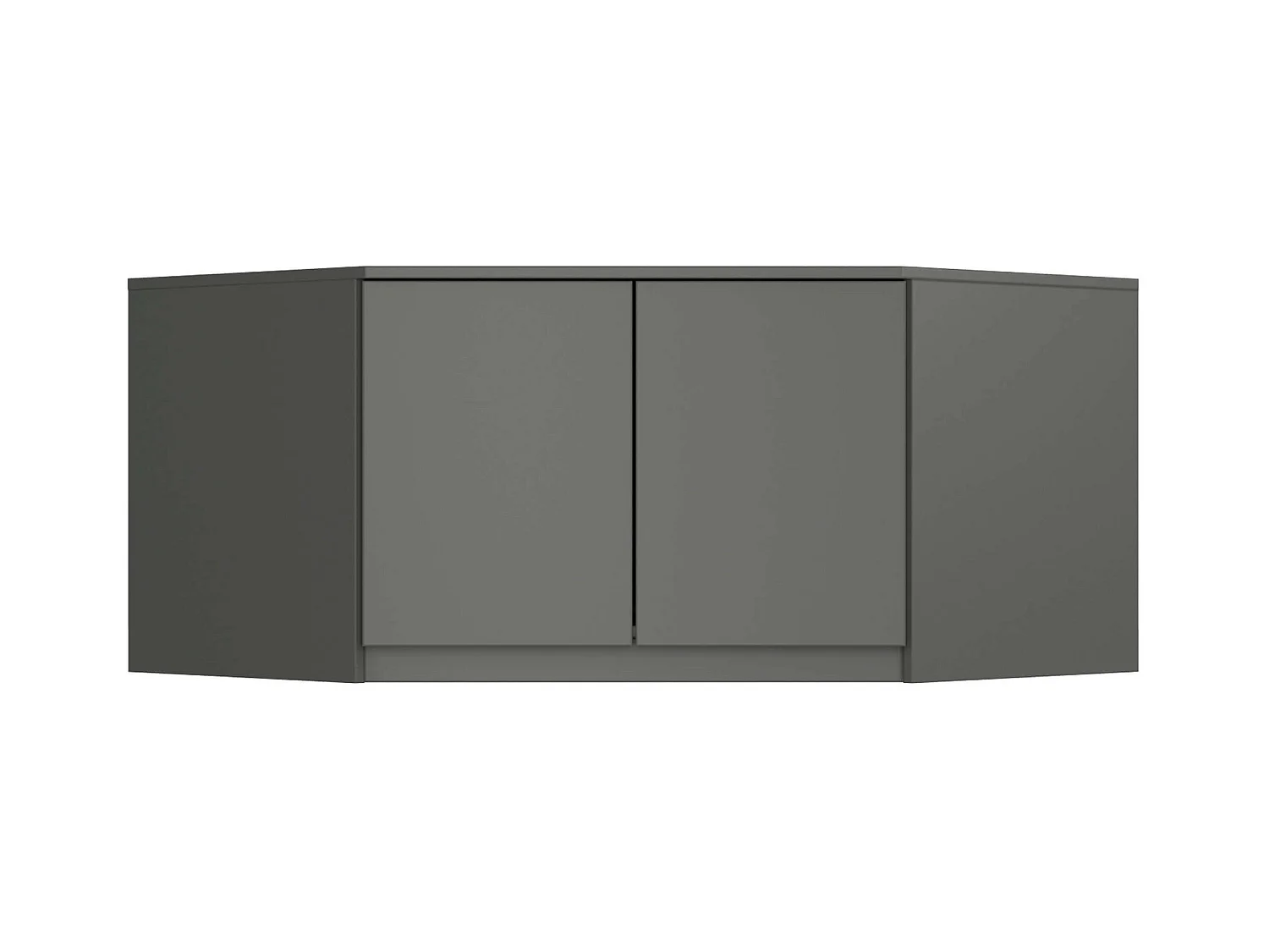 Schrankaufsatz S100 Graphitgrau 100 cm 2 Türen 3 Regalböden B100xH55xT50 cm