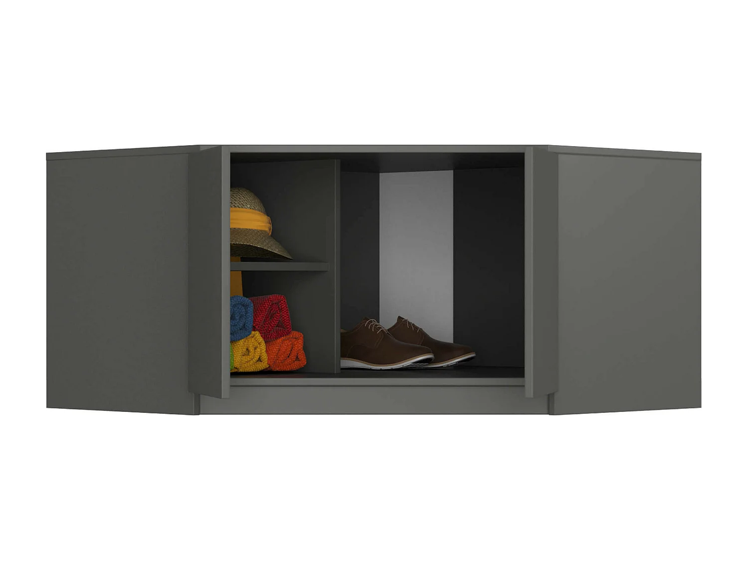 Sopralzo per armadio AKORD S100 Grigio Grafite 100 cm 2 ante 100x50x55 cm