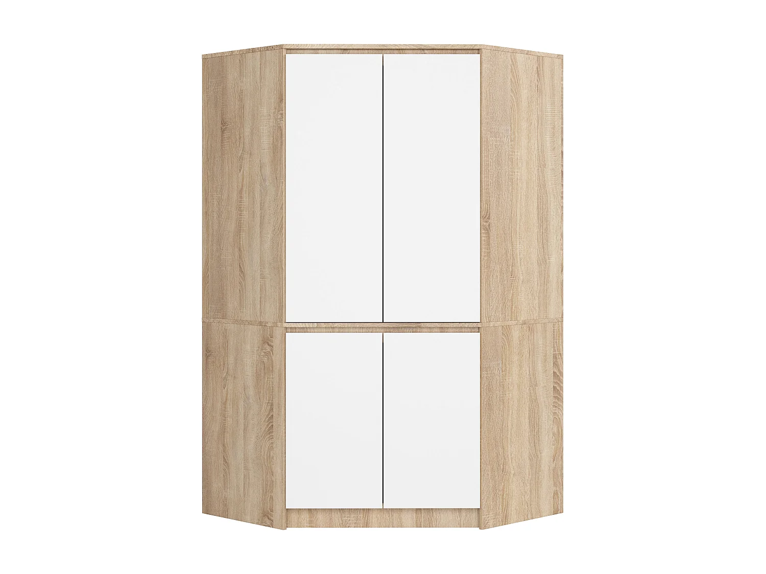 Hoekkast S100 / Kleidingkast met 4 Deuren / AKORD Furniture Factory / Sonoma Eik - Wit / 100 x 180 x 50 cm