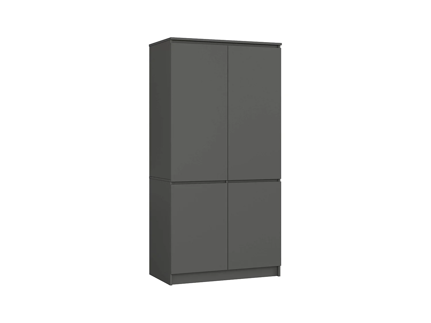 Armoire AKORD S90 Gris Graphite 90 cm 4 portes façade Gris Graphite 4 étagères 90x51x180 cm