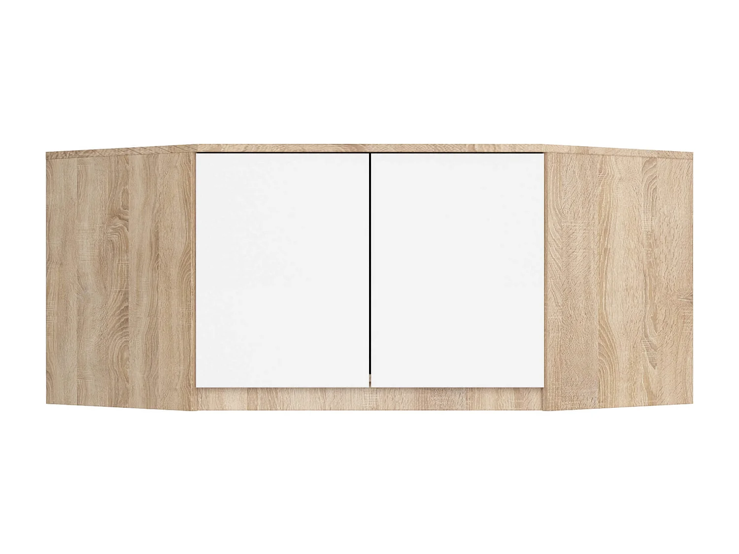 Surmeuble pour armoire AKORD S100 Chêne Sonoma 100 cm 2 portes façade Blanche 3 étagères 100x50x55 cm