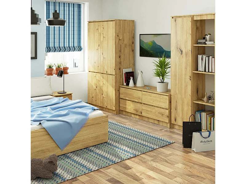 Armadio AKORD S90 4 ante Quercia Artisan 90x51x180 cm