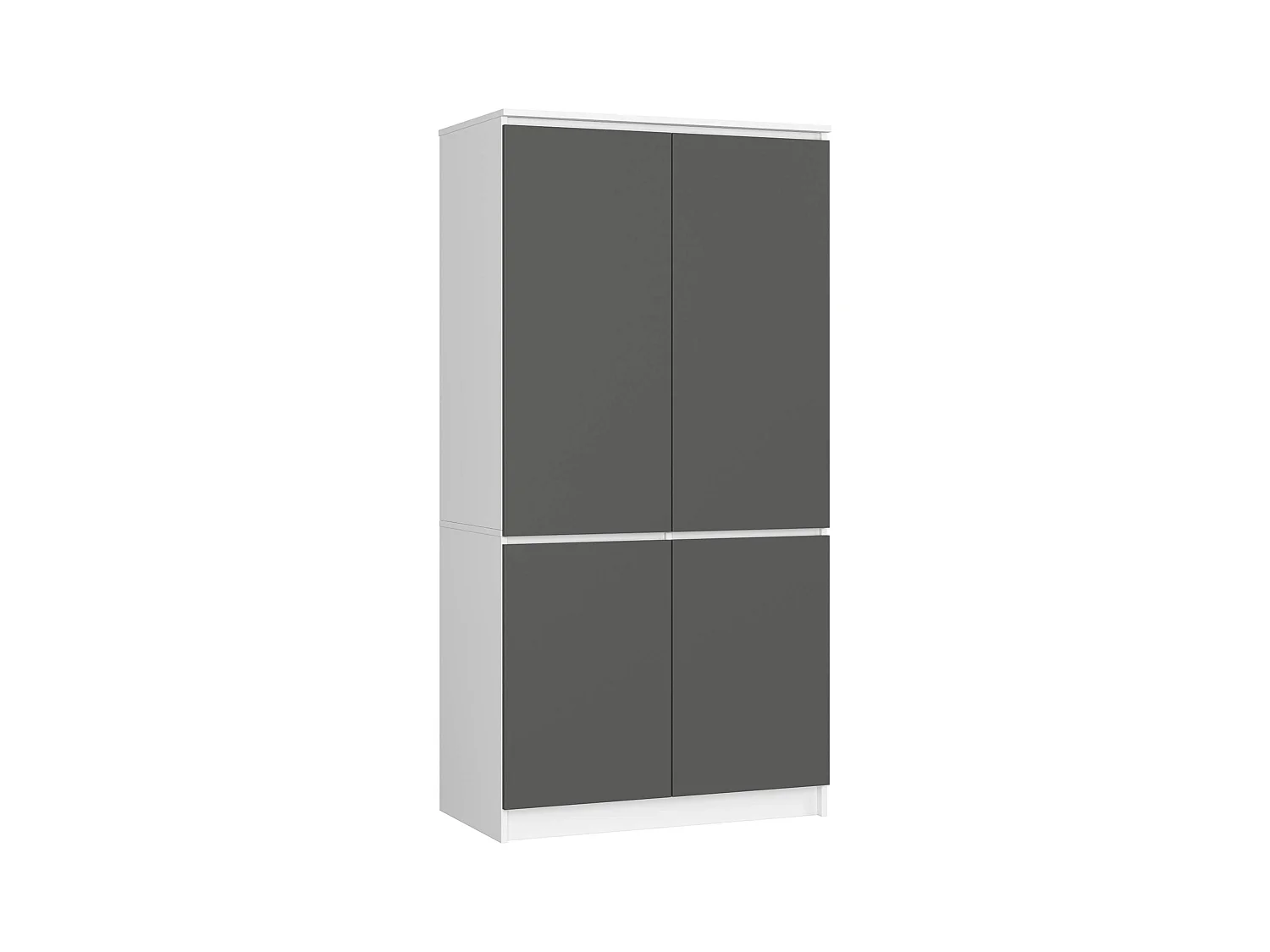 Armadio AKORD S90 4 ante Bianco inserto frontale Grigia Grafite 90x51x180 cm