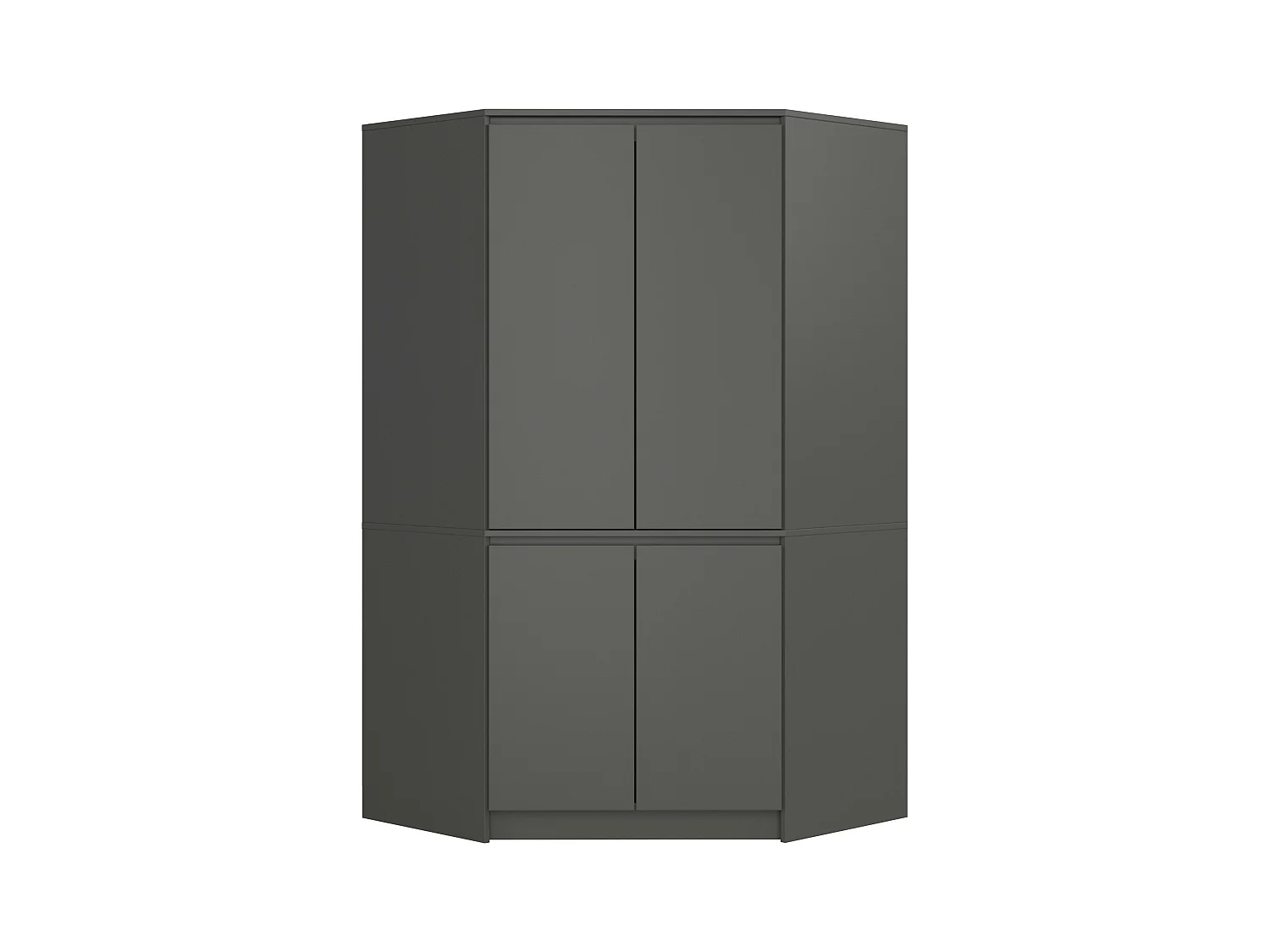 Kleiderschrank Graphitgrau 100 cm 4 Türen 6 Regalböden B100xH180xT50 cm