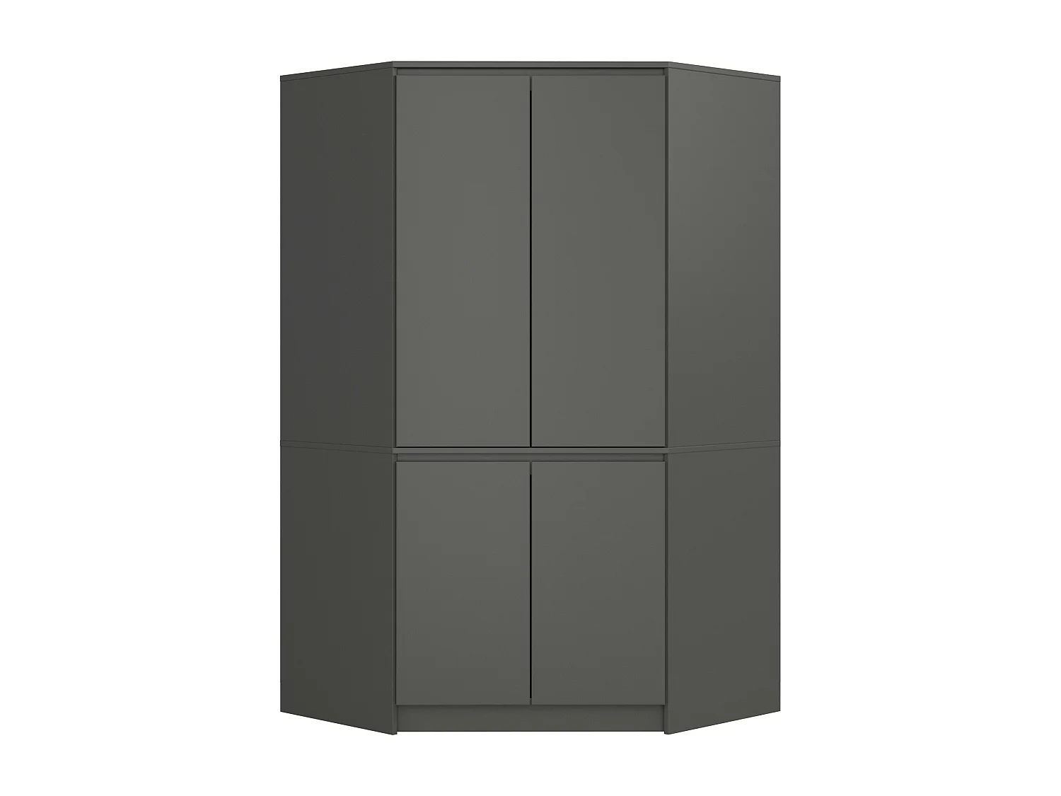 Kleiderschrank Graphitgrau 100 cm 4 Türen 6 Regalböden B100xH180xT50 cm
