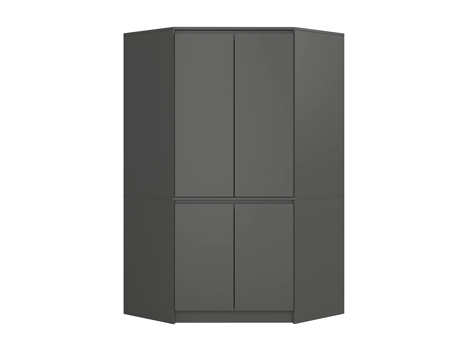 Armoire d'angle AKORD S100 Gris Graphite 100 cm 4 portes façade Gris Graphite 6 étagères 100x50x180 cm