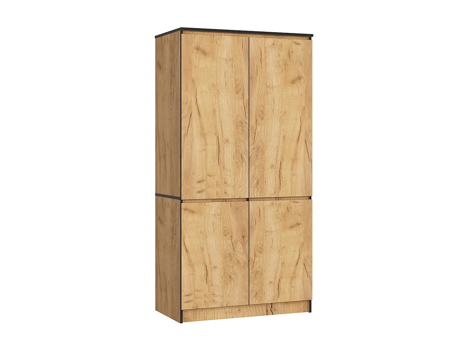 Armoire AKORD S90 Chêne Craft 90 cm 4 portes façade Chêne Craft 4 étagères 90x51x180 cm