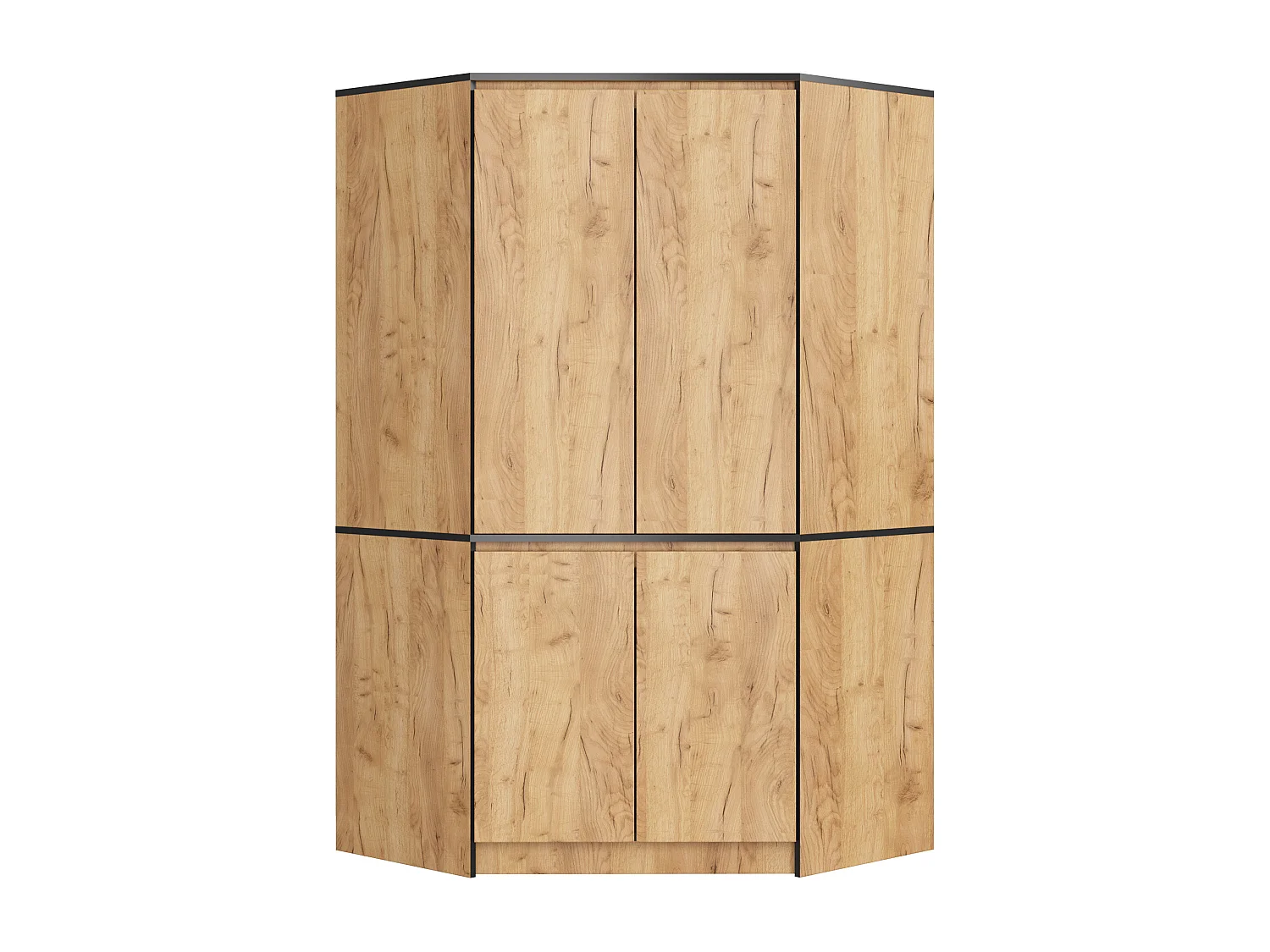 Hoekkast S100 / Kleidingkast met 4 Deuren / AKORD Furniture Factory / Craft Eik / 100 x 180 x 50 cm