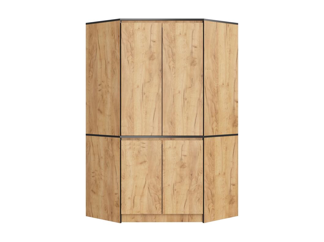 Szafa narożna AKORD S100 Dąb Craft 100 cm 4 drzwi fronty kolor Dąb Craft mat 6 półek 100x50x180 cm