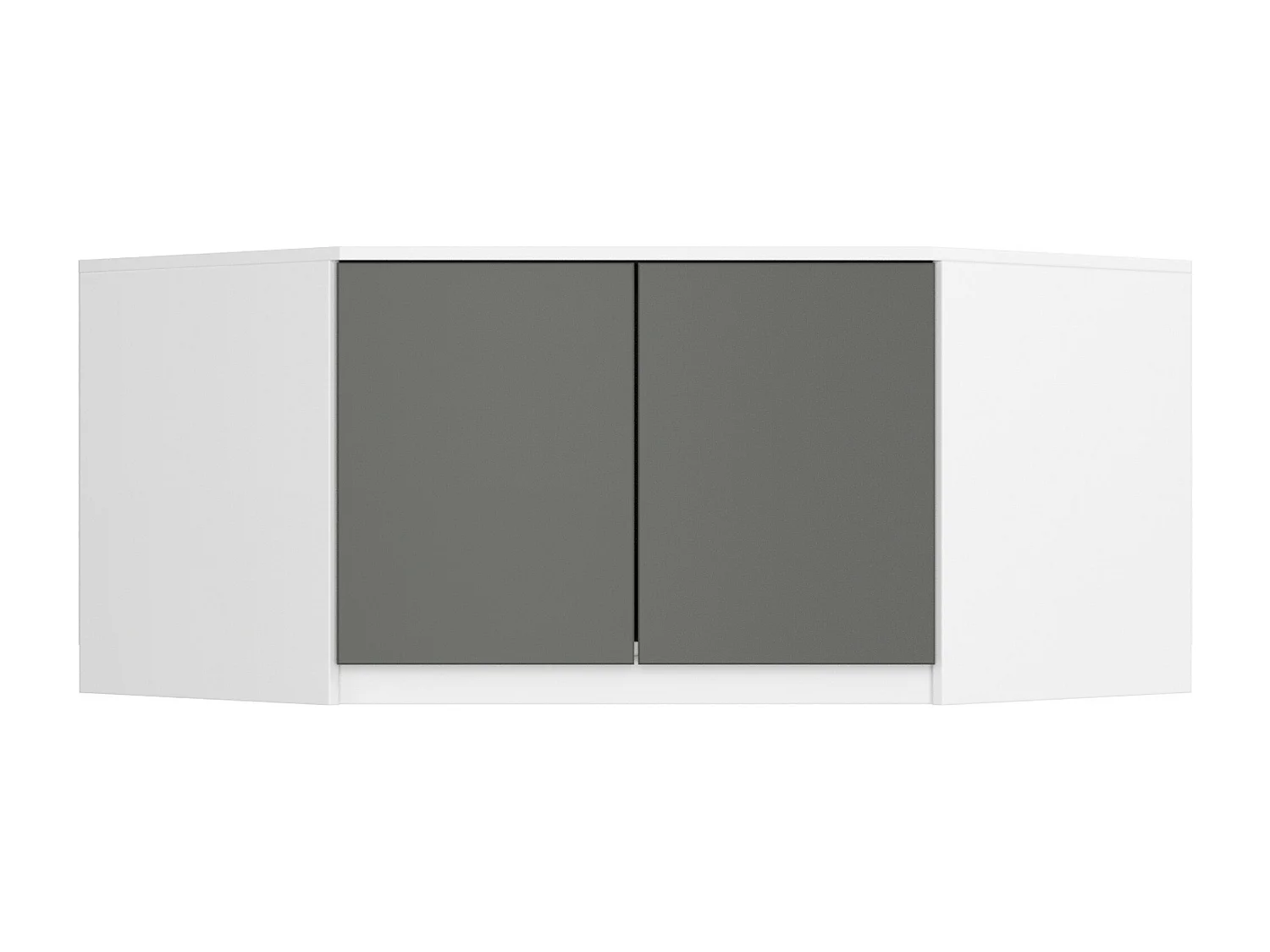 Nadstawka na szafę AKORD S100 Biała 100 cm 2 drzwi kolor Grafit Szary mat 3 półki 100x50x55 cm