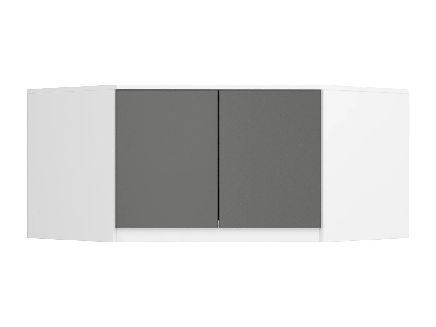 Surmeuble pour armoire AKORD S100 Blanc 100 cm 2 portes façade Gris Graphite 3 étagères 100x50x55 cm