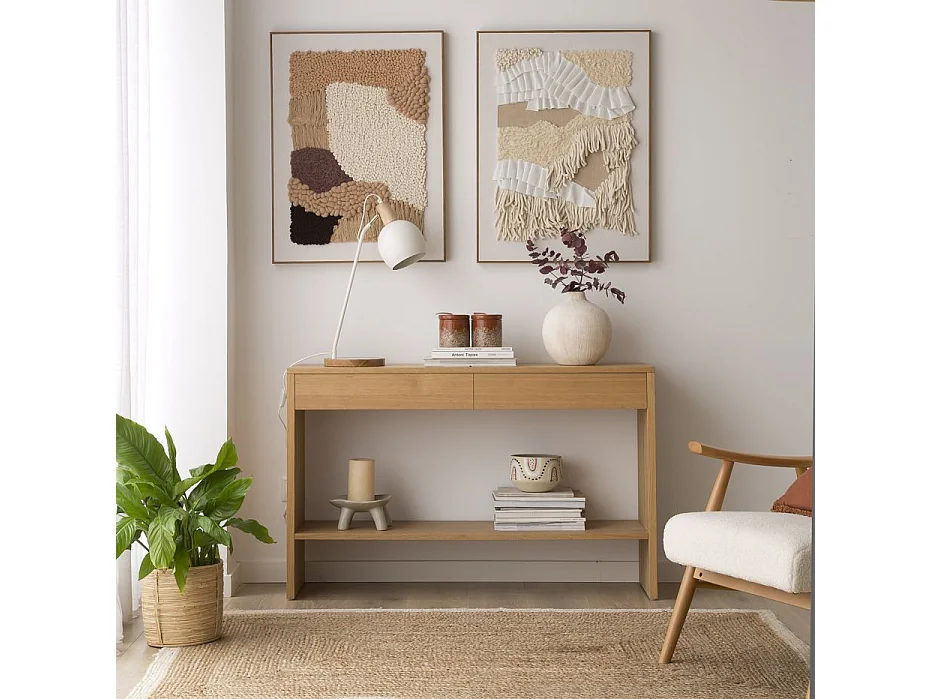 Mobile da ingresso pannello in lamiera naturale naturale 35x75