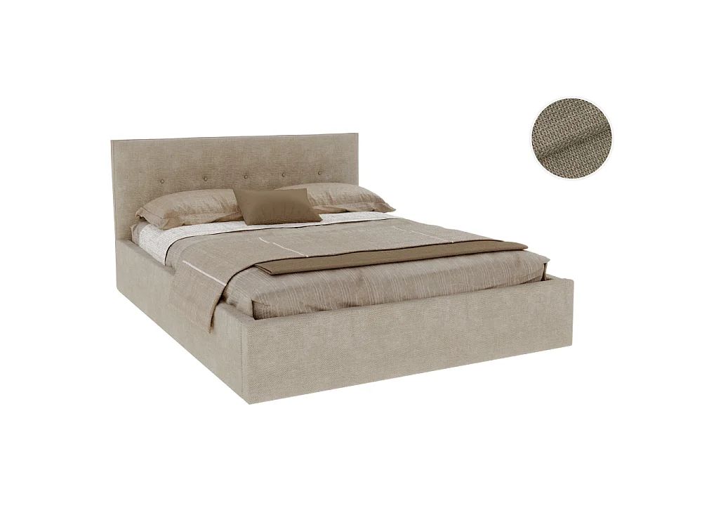 Lit Coffre Tulsa 140x190 cm - Sommier inclus Beige Foncé
