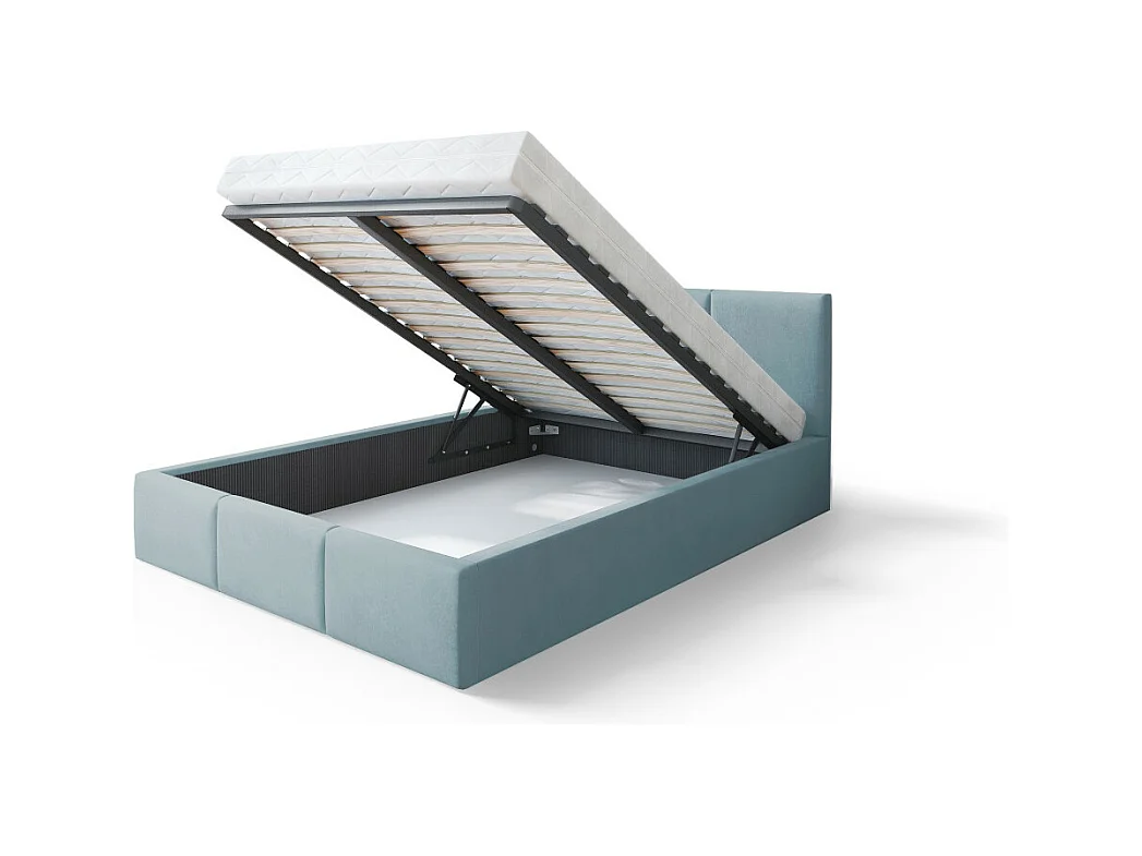 Lit Double Tesia 180x200 + coffre - Sommier inclus Mint