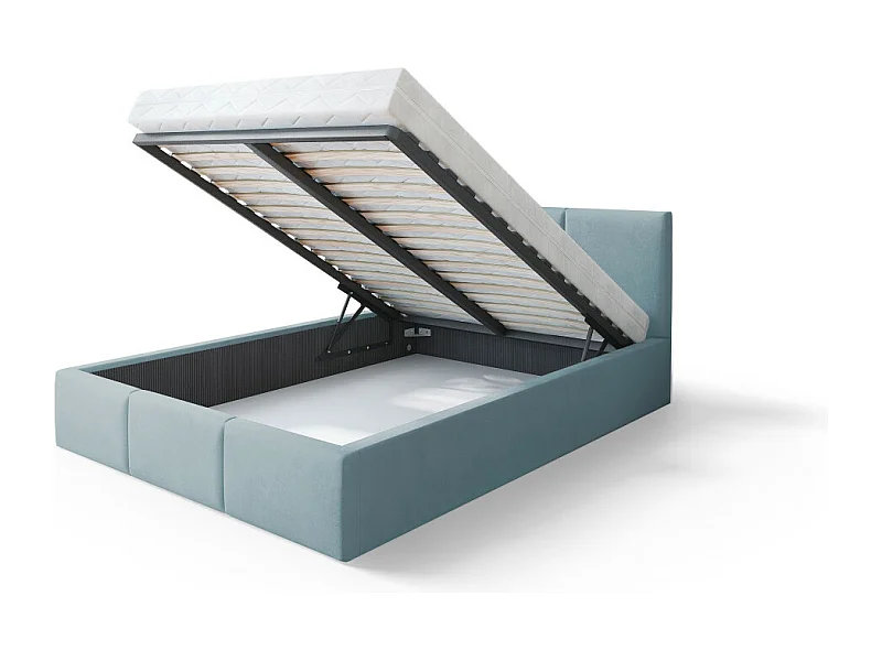 Lit Double Tesia 180x200 + coffre - Sommier inclus Mint