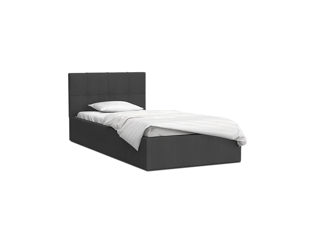 Lit coffre RINO 120 x 200 cm - Sommier inclus Gris foncé