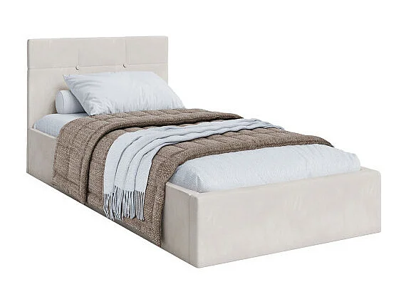 Lit coffre RINO 90 x 200 cm - Sommier inclus Beige