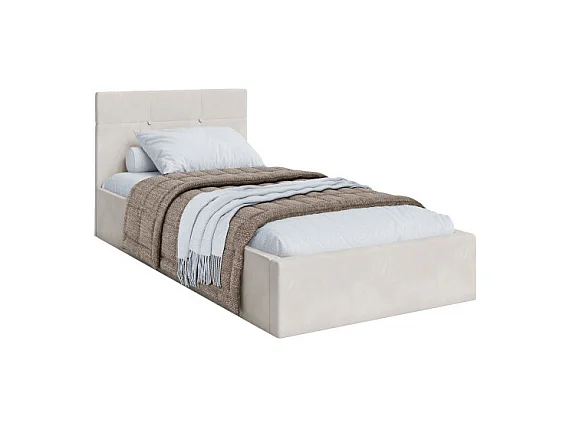 Lit coffre RINO 90 x 200 cm - Sommier inclus Beige