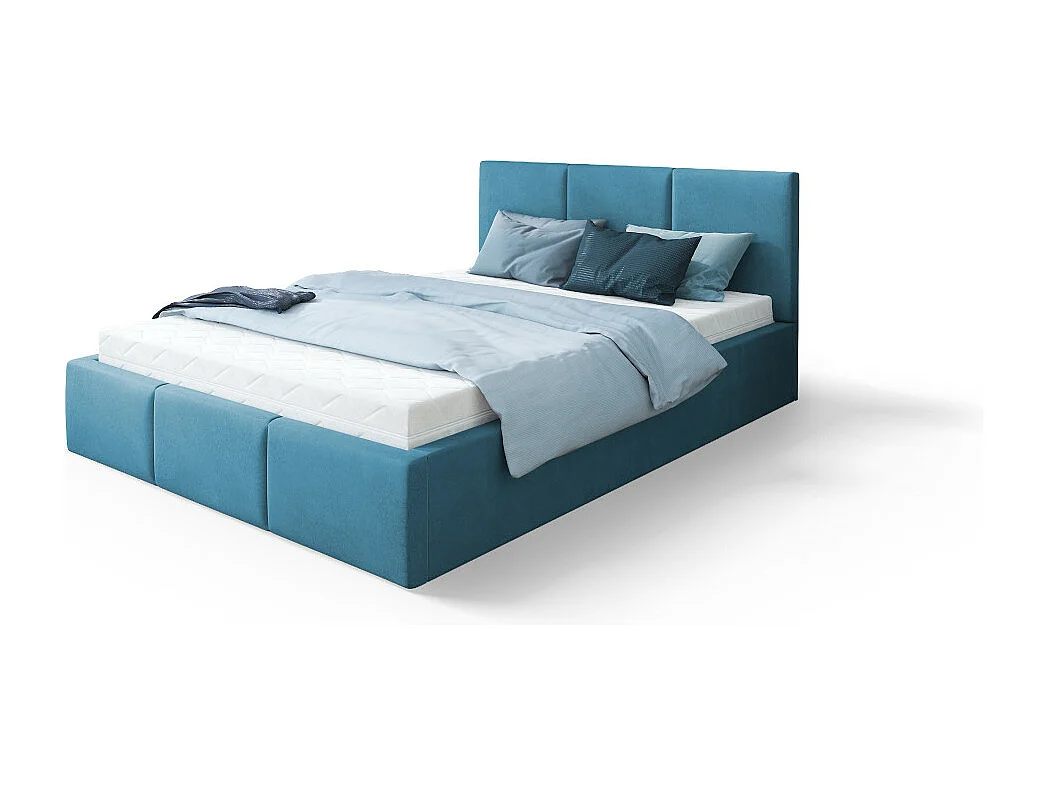 Lit Double Tesia 180x200 + coffre - Sommier inclus Azur