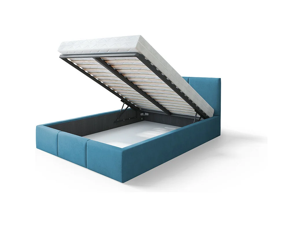 Lit Double Tesia 180x200 + coffre - Sommier inclus Azur