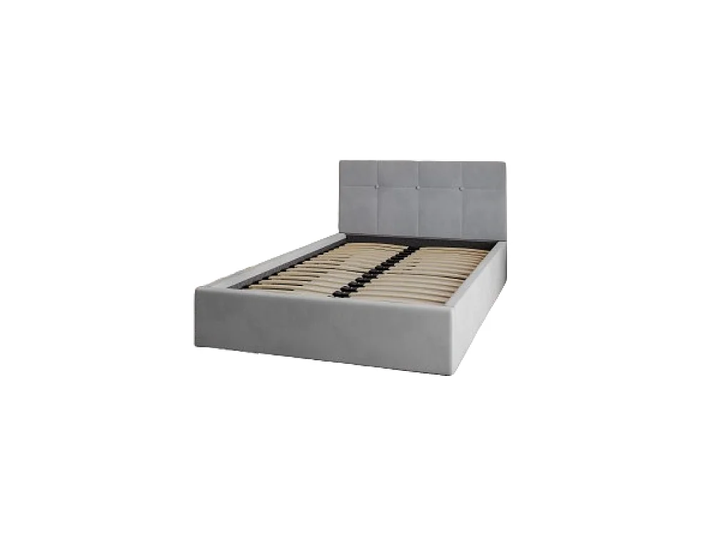 Lit coffre RINO 120 x 200 cm - Sommier inclus Gris clair