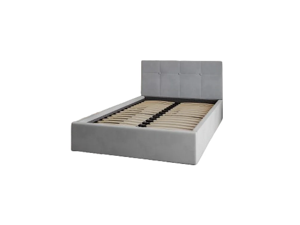 Lit coffre RINO 120 x 200 cm - Sommier inclus Gris clair