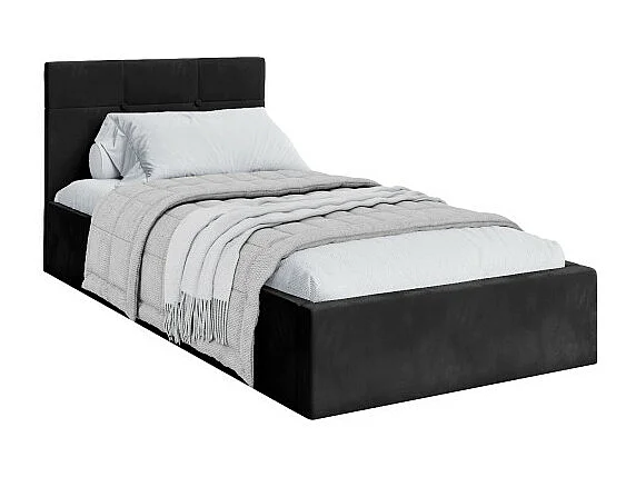 Lit coffre RINO 90 x 200 cm - Sommier inclus Noir