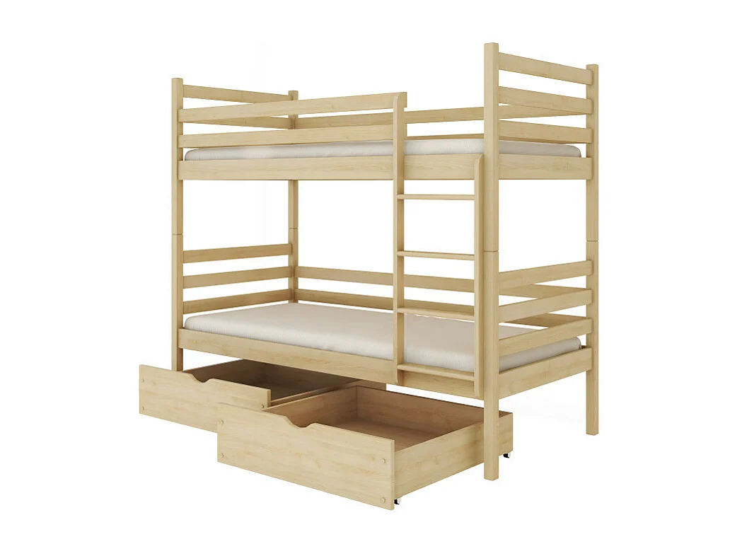 LIT SUPERPOSE SEPARABLE NELIO - Bois massif - 90x190 cm Pin Livré avec sommiers