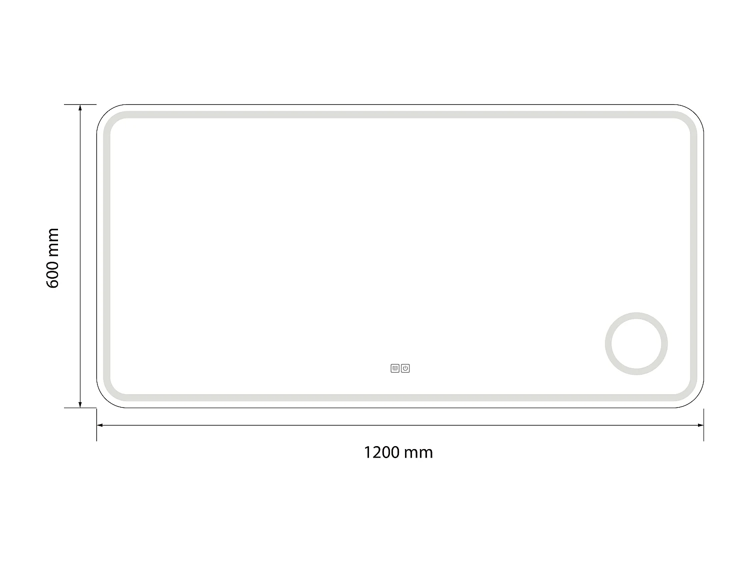 Miroir salle de bain LED 120x60cm anti buée avec LED 3 couleurs et loupe x3 LB-3612