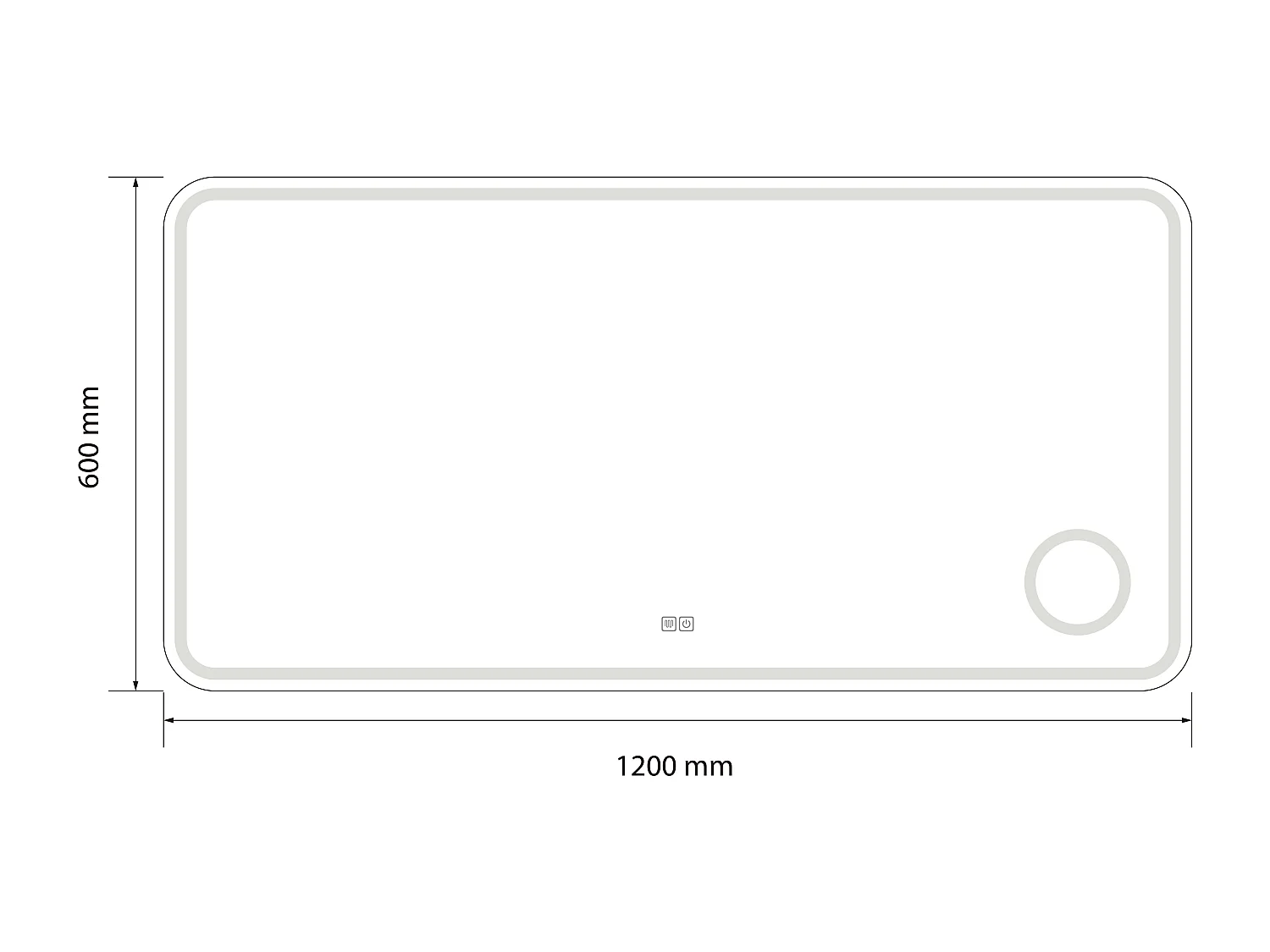 Miroir salle de bain LED 120x60cm anti buée avec LED 3 couleurs et loupe x3 LB-3612