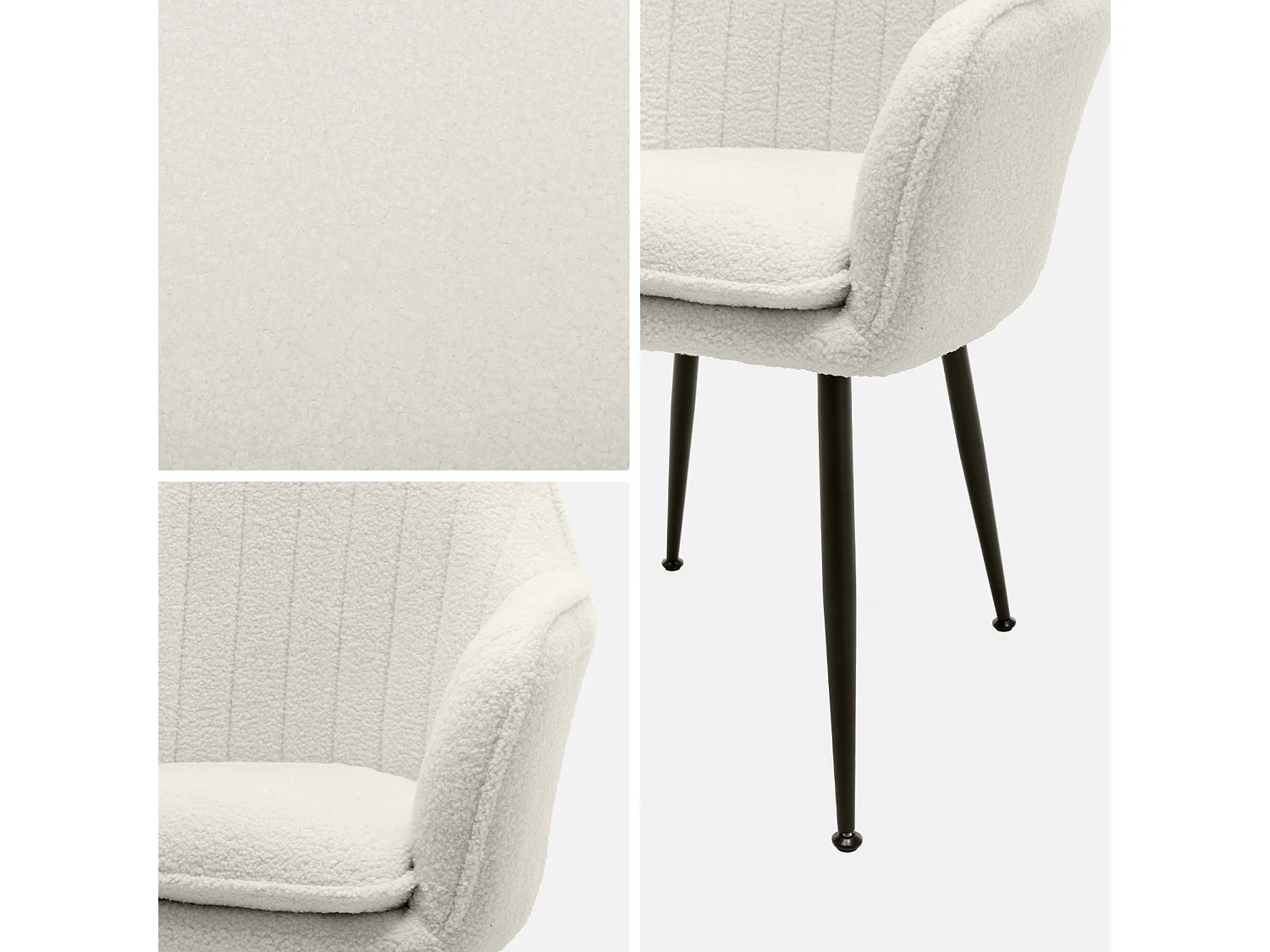 Set di 4 poltrone bouclette con gambe in metallo | sweeek