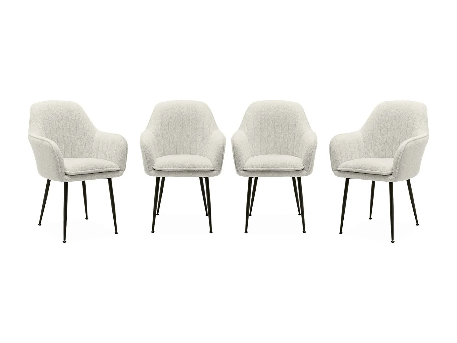 Set di 4 poltrone bouclette con gambe in metallo | sweeek