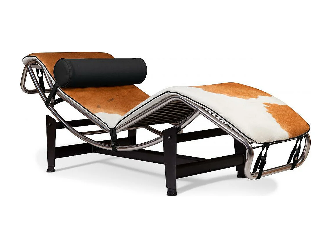 Chaise longue Designer - Tapissée en poney - Kart Pony marron