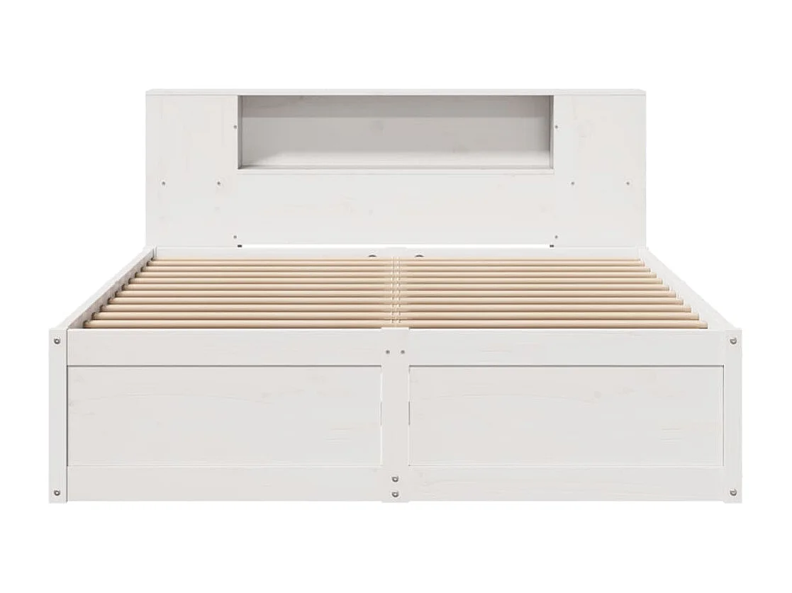 Cama sem colchão 140x200 cm madeira de pinho maciça branco