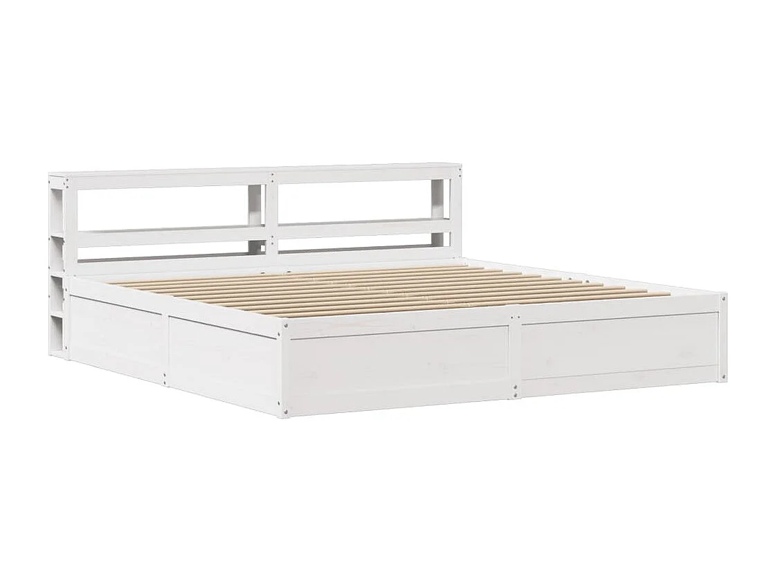 Estructura de cama con cabecero madera de pino blanco 200x200cm
