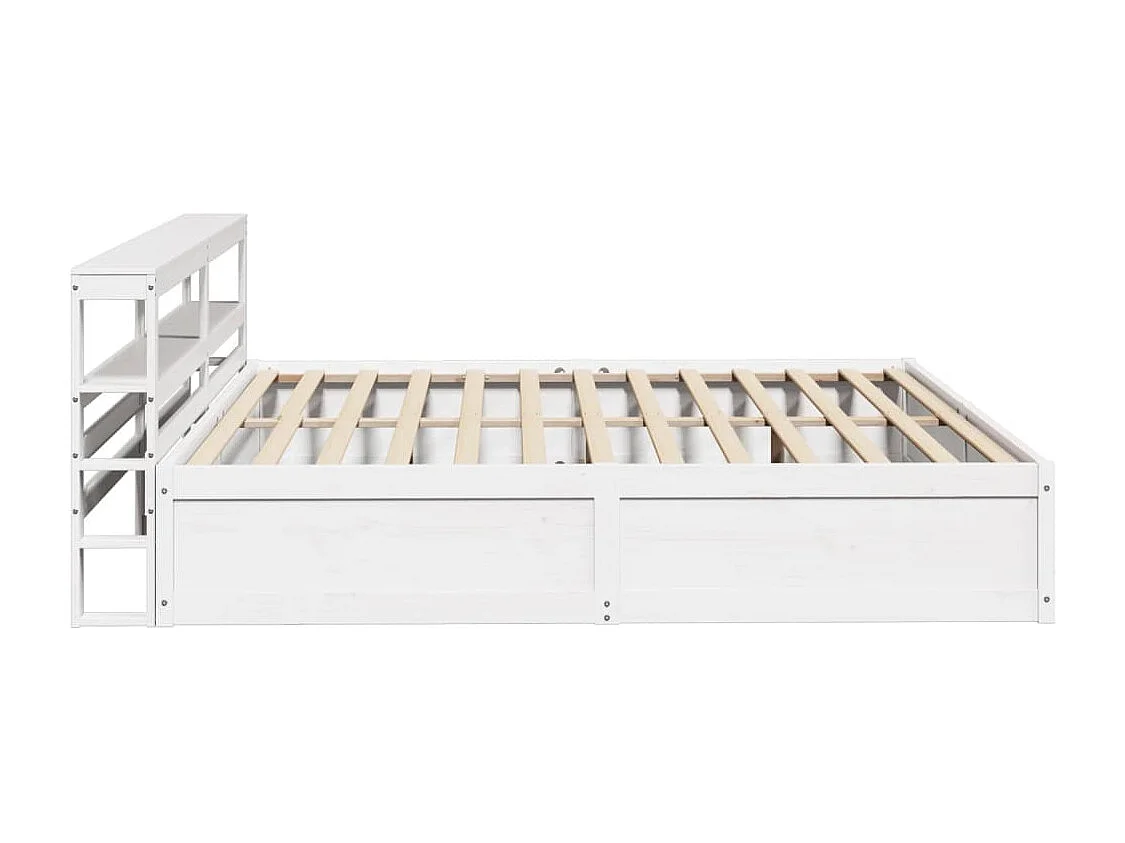 Estructura de cama con cabecero madera de pino blanco 200x200cm