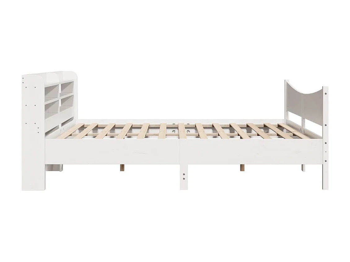 Estrutura de cama com cabeceira 180x200cm pinho maciço branco