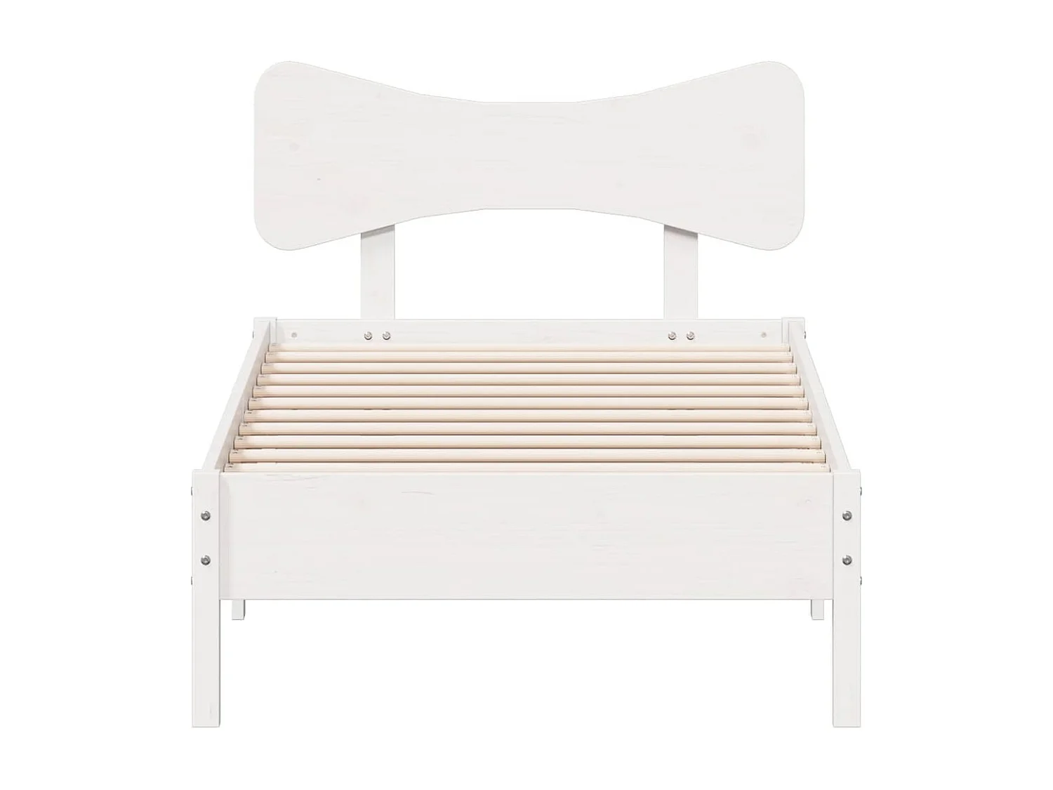Estructura de cama sin colchón madera maciza blanca 75x190 cm
