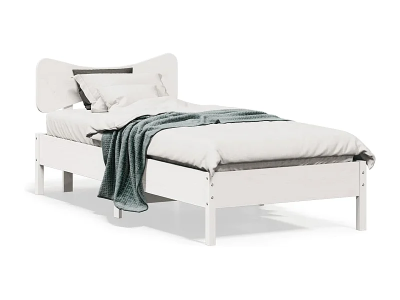 Cama sem colchão 75x190 cm madeira de pinho maciça branco