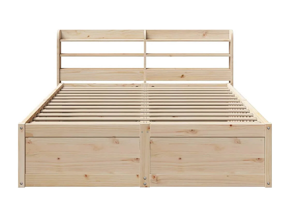 Estructura de cama con cabecero madera maciza pino 120x200 cm