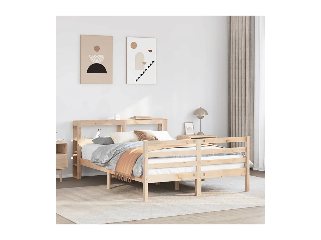 Cadre de lit avec tête de lit 140x200 cm bois de pin massif