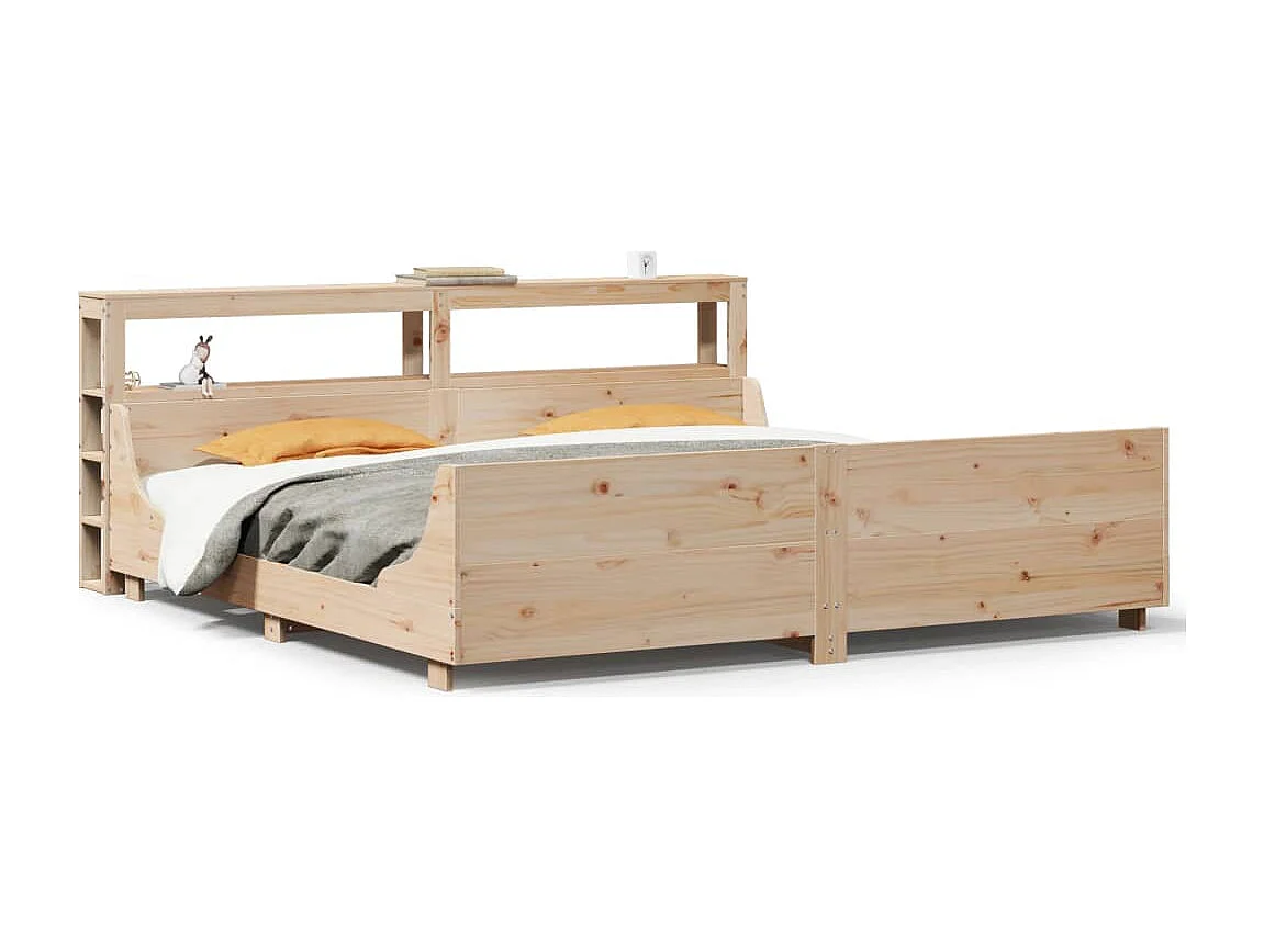 Estructura de cama sin colchón madera maciza de pino 180x200 cm