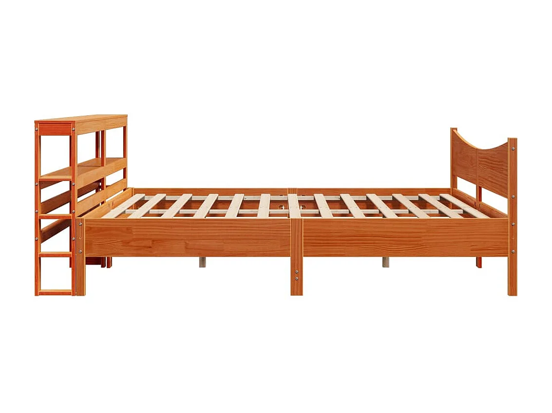 Estrutura cama c/ cabeceira 180x200cm pinho maciço castanho-mel