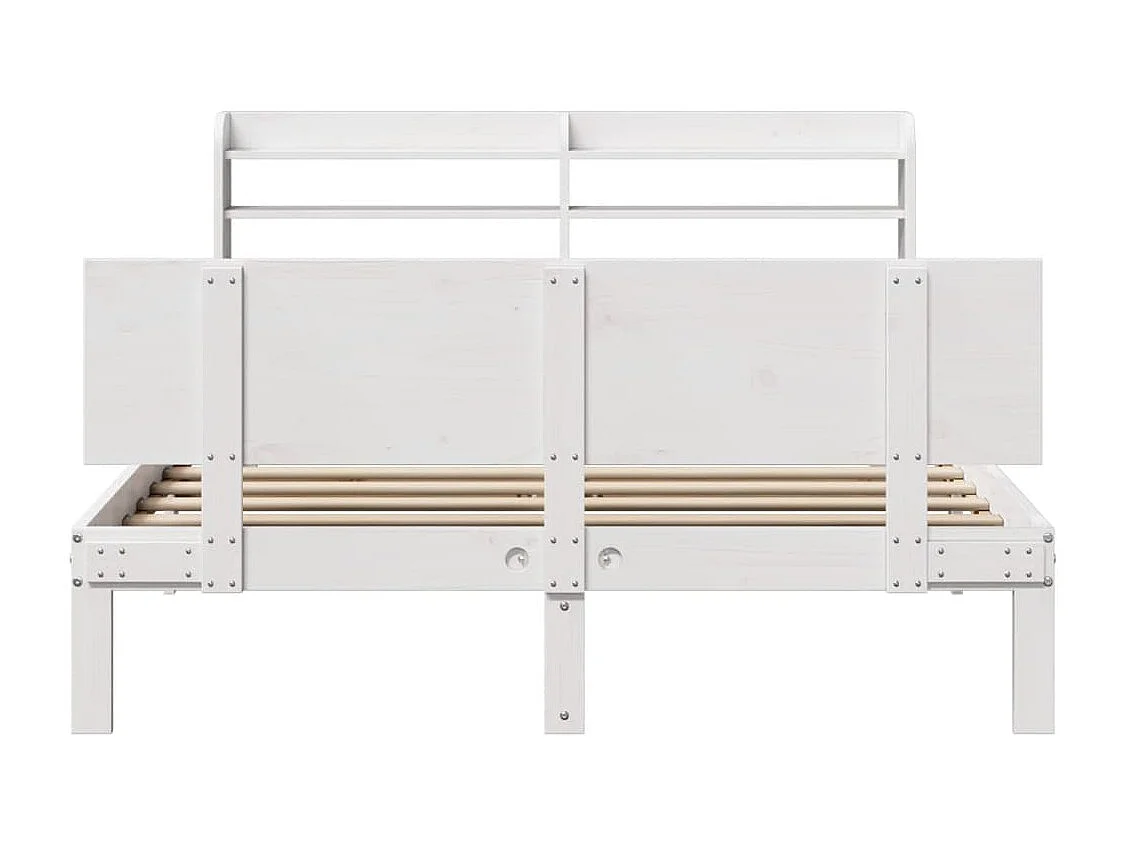 Estructura de cama con cabecero madera pino blanco 120x200 cm