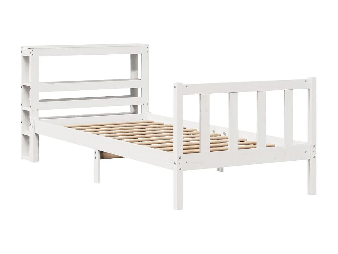 Cadre de lit sans matelas blanc 90x190 cm bois de pin massif