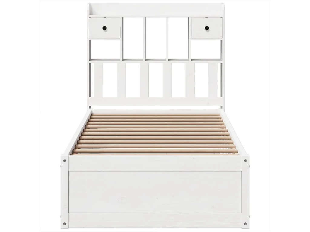 Estructura de cama sin colchón madera de pino blanca 90x200 cm