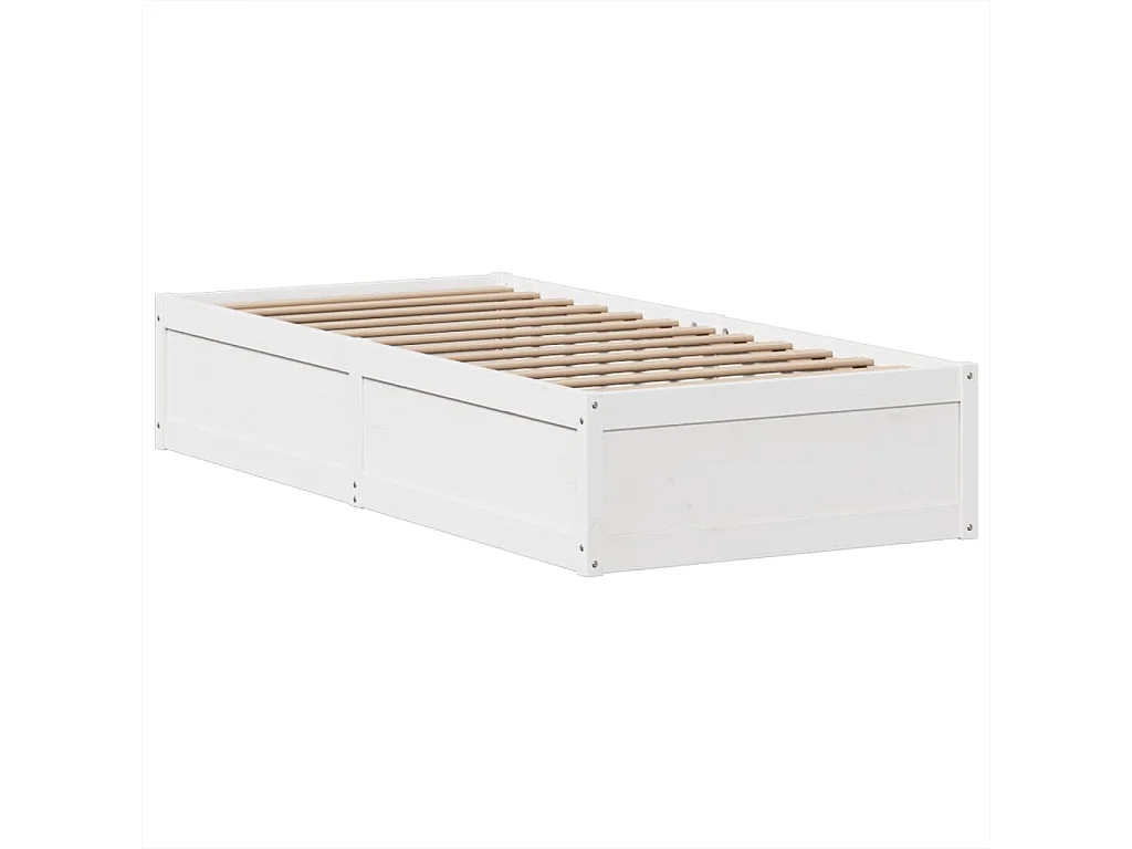 Cama sem colchão 90x200 cm madeira de pinho maciça branco