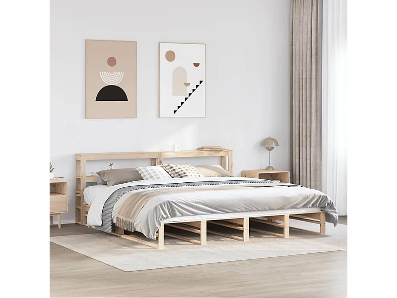 Estructura de cama sin colchón madera maciza de pino 200x200 cm